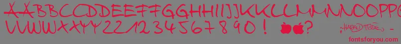 HarryWebfont Font – Red Fonts on Gray Background