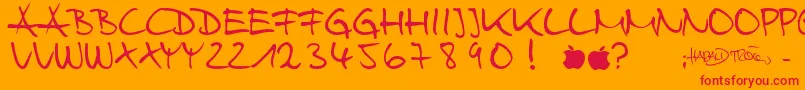 HarryWebfont-fontti – punaiset fontit oranssilla taustalla