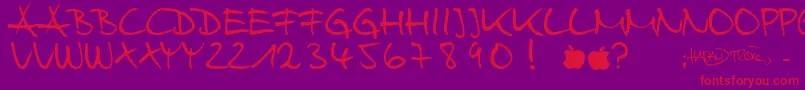 HarryWebfont Font – Red Fonts on Purple Background