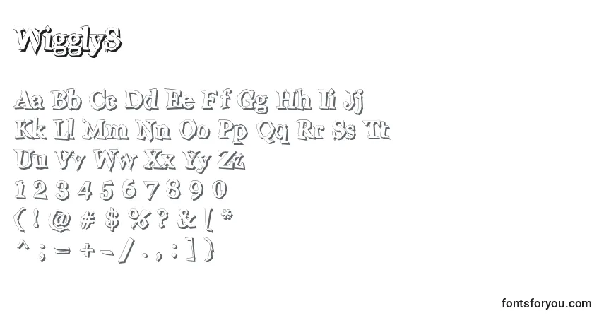 Fuente WigglyS - alfabeto, números, caracteres especiales