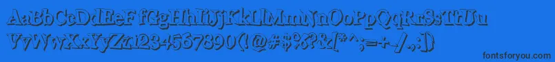 WigglyS Font – Black Fonts on Blue Background