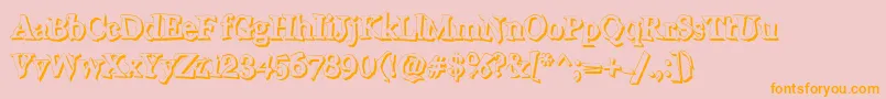 WigglyS-Schriftart – Orangefarbene Schriften auf rosa Hintergrund