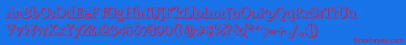 WigglyS-fontti – punaiset fontit sinisellä taustalla