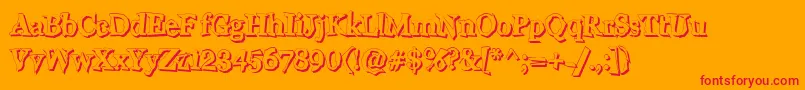 WigglyS Font – Red Fonts on Orange Background