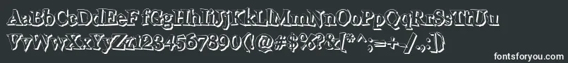 WigglyS-fontti – valkoiset fontit mustalla taustalla