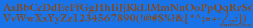 AggalleonBold-Schriftart – Braune Schriften auf blauem Hintergrund