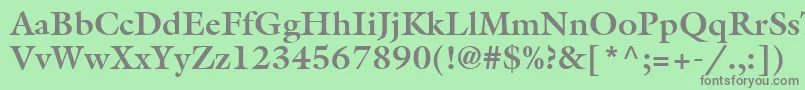 フォントAggalleonBold – 緑の背景に灰色の文字