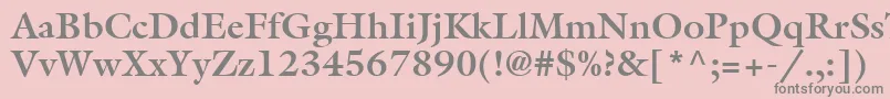 Fonte AggalleonBold – fontes cinzas em um fundo rosa