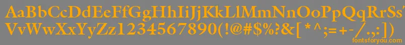 AggalleonBold-fontti – oranssit fontit harmaalla taustalla