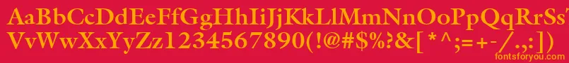 フォントAggalleonBold – 赤い背景にオレンジの文字