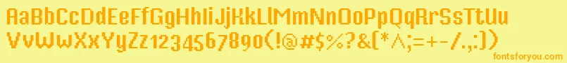 Mp16osf Font – Orange Fonts on Yellow Background