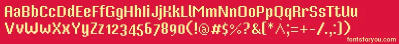 Mp16osf Font – Yellow Fonts on Red Background