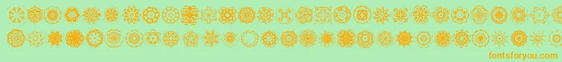 fuente Extasy – Fuentes Naranjas Sobre Fondo Verde