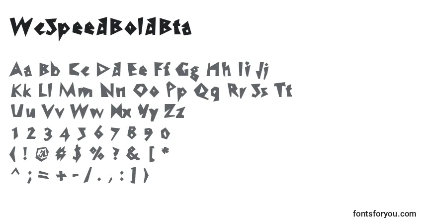 WcSpeedBoldBta (43176) Font – alphabet, numbers, special characters