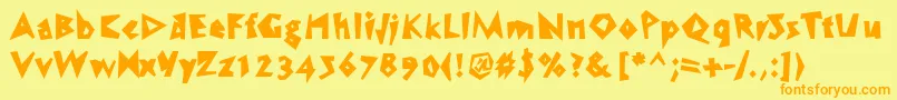 Fonte WcSpeedBoldBta – fontes laranjas em um fundo amarelo
