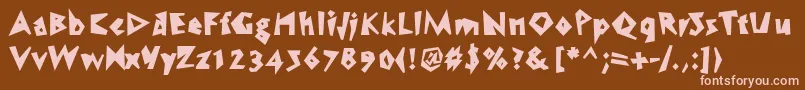 WcSpeedBoldBta-Schriftart – Rosa Schriften auf braunem Hintergrund
