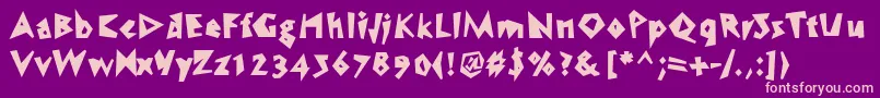 Fonte WcSpeedBoldBta – fontes rosa em um fundo violeta