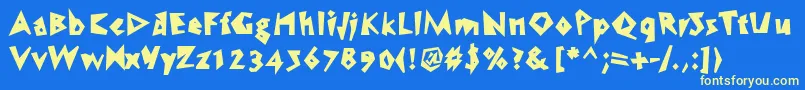WcSpeedBoldBta Font – Yellow Fonts on Blue Background