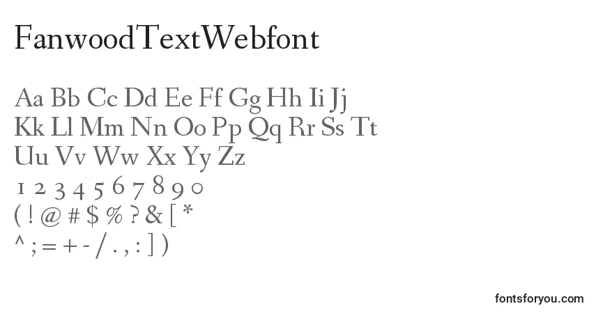 A fonte FanwoodTextWebfont – alfabeto, números, caracteres especiais