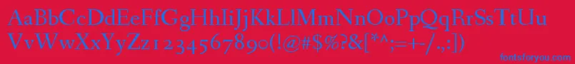 FanwoodTextWebfont Font – Blue Fonts on Red Background