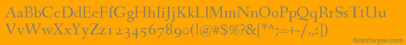 FanwoodTextWebfont-Schriftart – Graue Schriften auf orangefarbenem Hintergrund