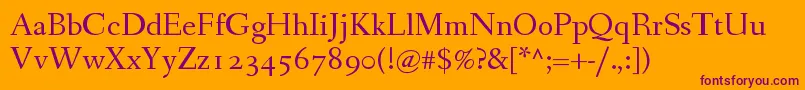 FanwoodTextWebfont Font – Purple Fonts on Orange Background