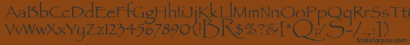 Шрифт PapyrusLetPlain.1.0 – чёрные шрифты на коричневом фоне