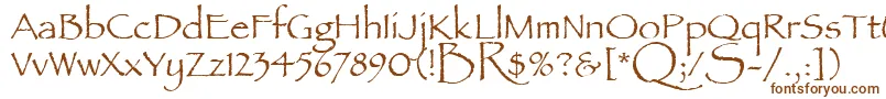 Шрифт PapyrusLetPlain.1.0 – коричневые шрифты на белом фоне