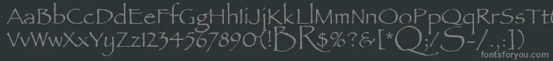 フォントPapyrusLetPlain.1.0 – 黒い背景に灰色の文字