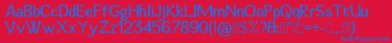Snidane-Schriftart – Blaue Schriften auf rotem Hintergrund