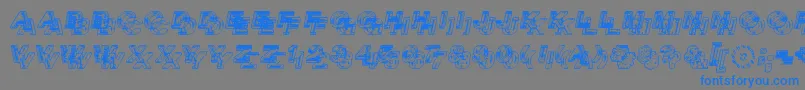 SiameseTwins-Schriftart – Blaue Schriften auf grauem Hintergrund