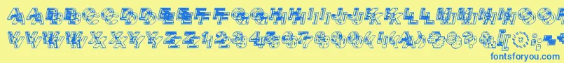 SiameseTwins Font – Blue Fonts on Yellow Background