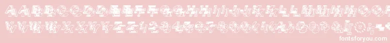 SiameseTwins-Schriftart – Weiße Schriften auf rosa Hintergrund