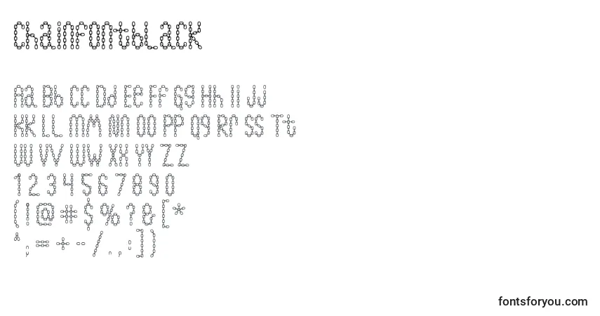 A fonte Chainfontblack – alfabeto, números, caracteres especiais