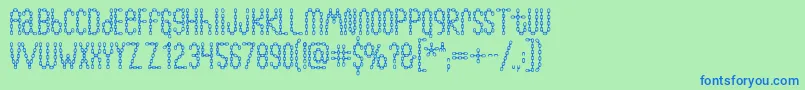 Chainfontblack Font – Blue Fonts on Green Background