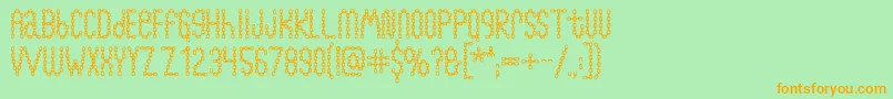 Chainfontblack Font – Orange Fonts on Green Background