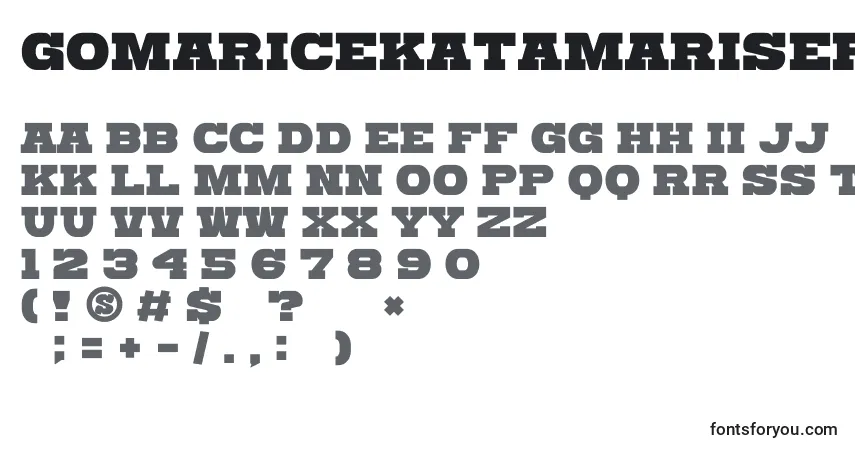 Schriftart GomariceKatamariSerif – Alphabet, Zahlen, spezielle Symbole