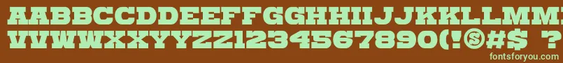 GomariceKatamariSerif-fontti – vihreät fontit ruskealla taustalla