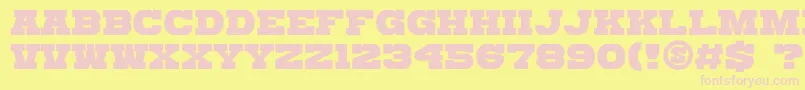 GomariceKatamariSerif-fontti – vaaleanpunaiset fontit keltaisella taustalla