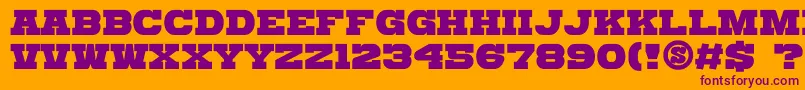 GomariceKatamariSerif-fontti – violetit fontit oranssilla taustalla