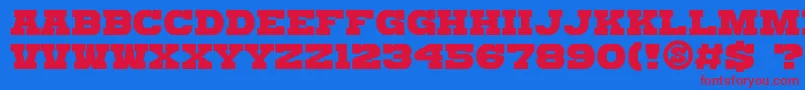 GomariceKatamariSerif-fontti – punaiset fontit sinisellä taustalla