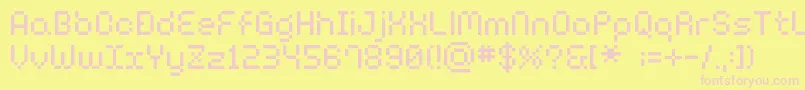 BmHarryA10 Font – Pink Fonts on Yellow Background