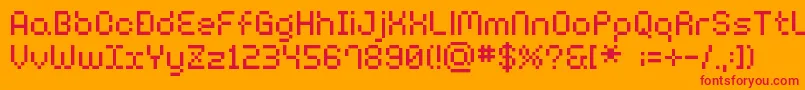 BmHarryA10 Font – Red Fonts on Orange Background