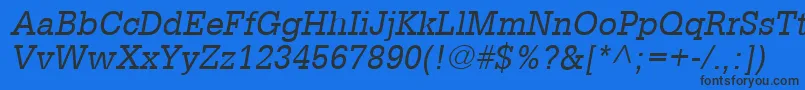 GlyphaLt55Oblique Font – Black Fonts on Blue Background