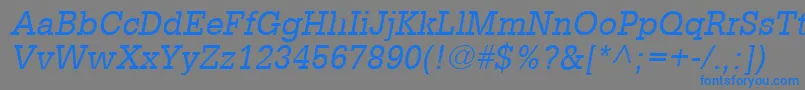 フォントGlyphaLt55Oblique – 灰色の背景に青い文字