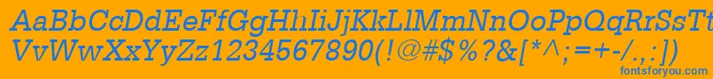 フォントGlyphaLt55Oblique – オレンジの背景に青い文字