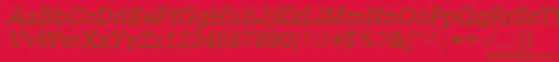 フォントGlyphaLt55Oblique – 赤い背景に茶色の文字