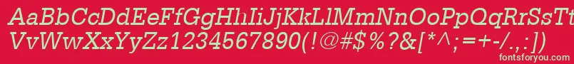 GlyphaLt55Oblique Font – Green Fonts on Red Background