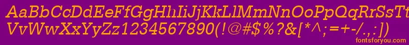 GlyphaLt55Oblique Font – Orange Fonts on Purple Background