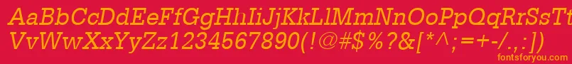 GlyphaLt55Oblique Font – Orange Fonts on Red Background